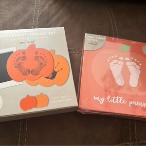 Pearhead Clean-Touch Inkpad Set with Orange Pumpkin Cards